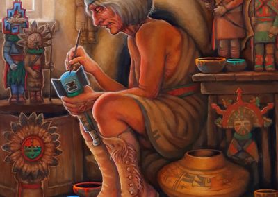 Hopi Carver, 30" x 24", Oil Painting